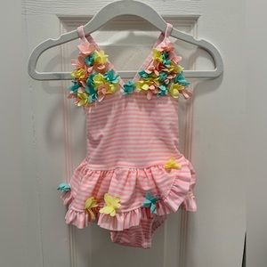 Pink Flower One-Piece Swimsuit